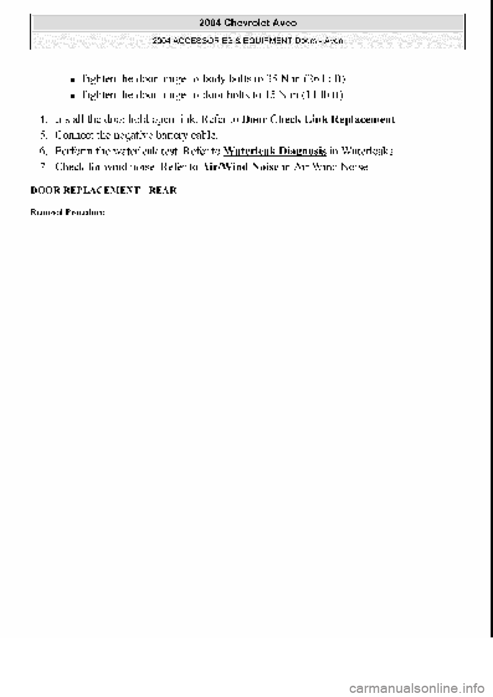 CHEVROLET AVEO 2002  Service Repair Manual 