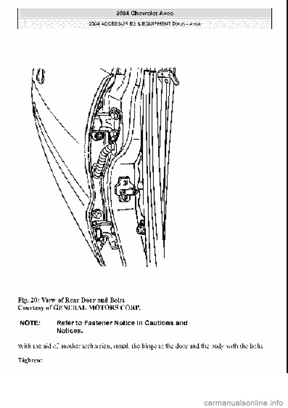CHEVROLET AVEO 2002  Service Repair Manual 
