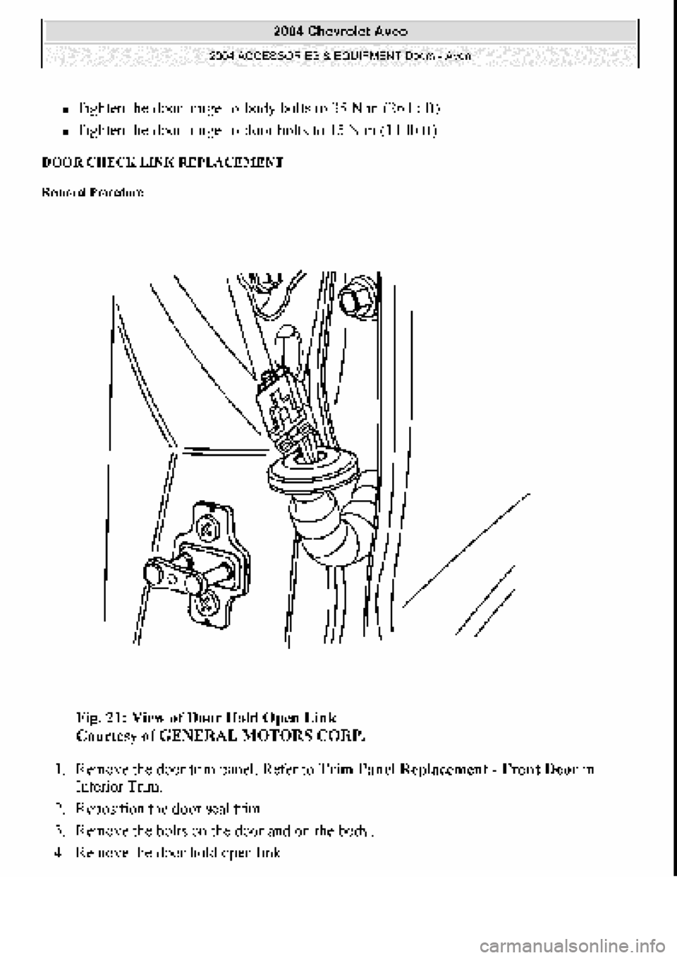 CHEVROLET AVEO 2002  Service Repair Manual 