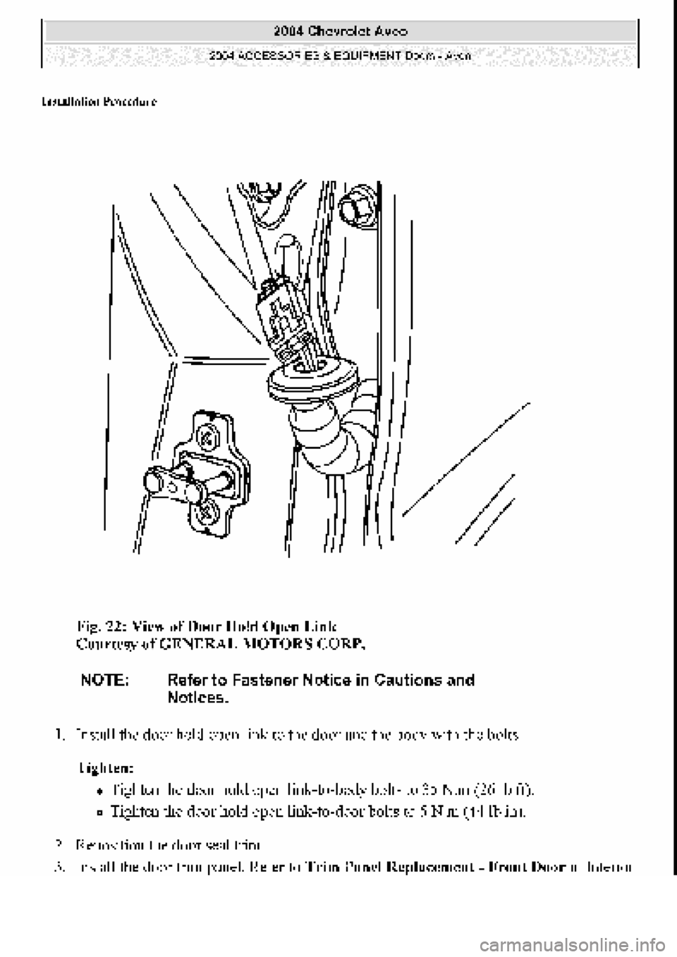CHEVROLET AVEO 2002  Service Repair Manual 