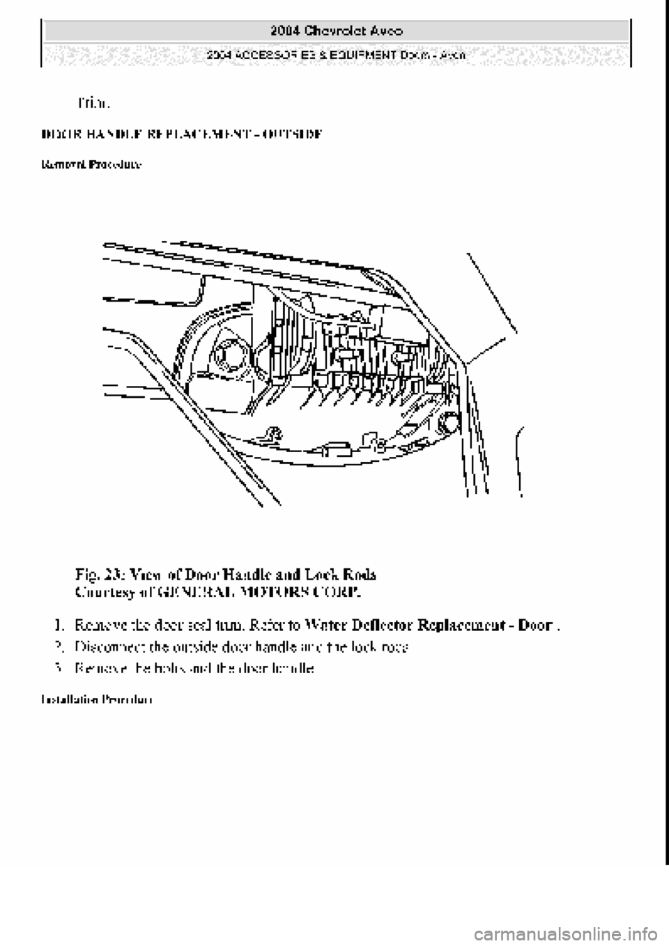 CHEVROLET AVEO 2002  Service Repair Manual 