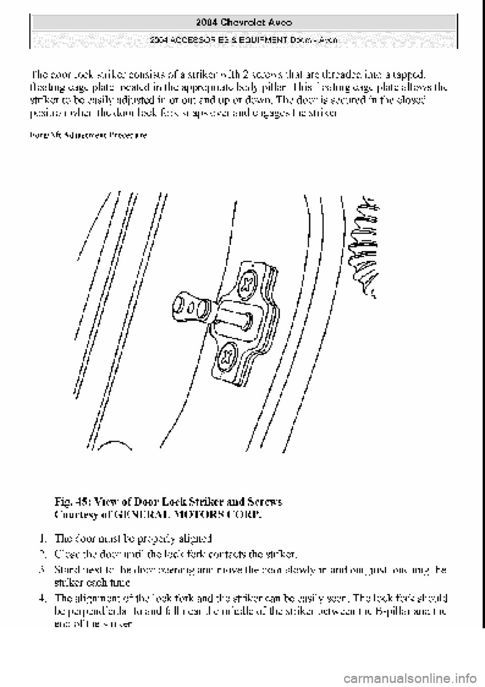 CHEVROLET AVEO 2002  Service Repair Manual 