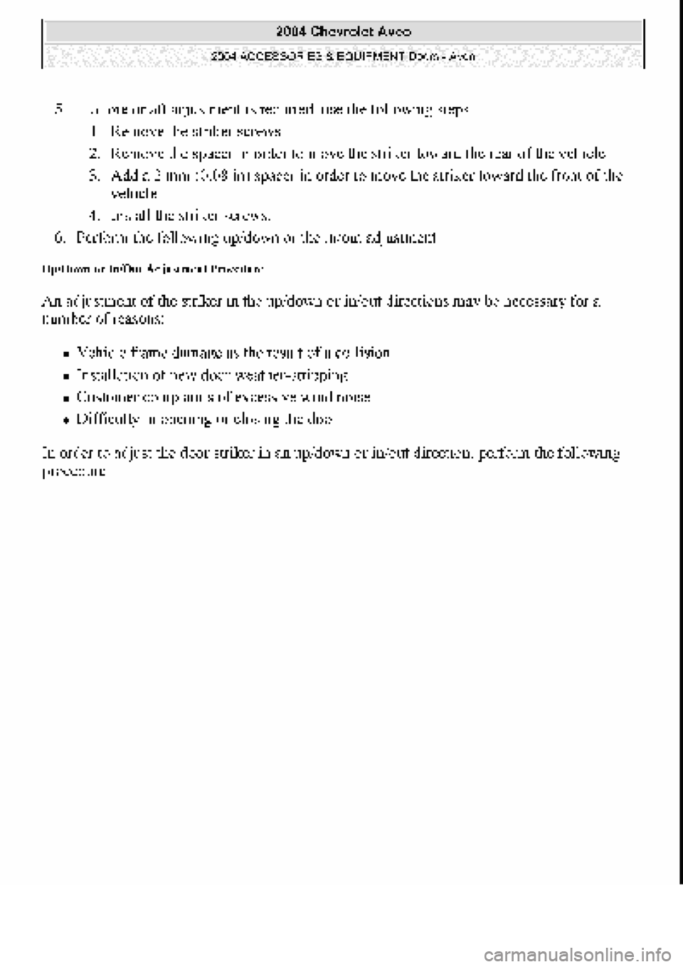 CHEVROLET AVEO 2002  Service Repair Manual 