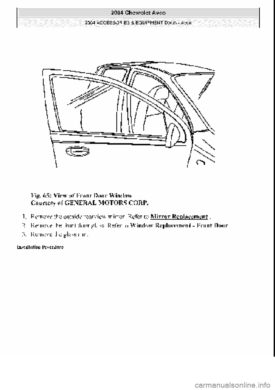 CHEVROLET AVEO 2002  Service Repair Manual 
