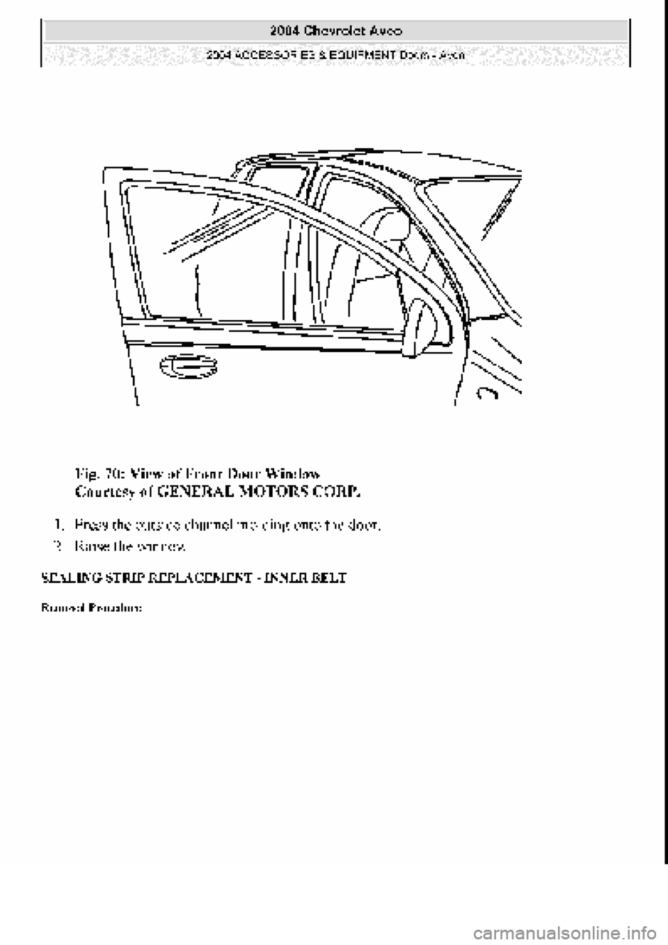 CHEVROLET AVEO 2002  Service Repair Manual 