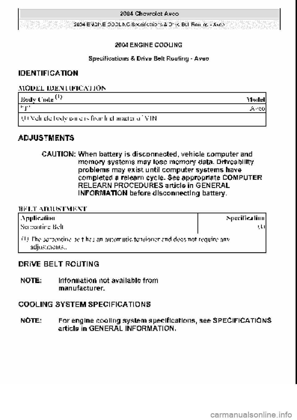 CHEVROLET AVEO 2002 Service Repair Manual CHEVROLET AVEO 2002 Service Repair Manual