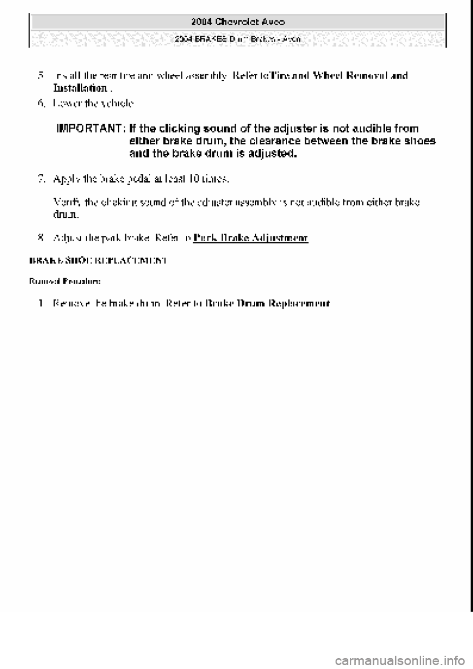 CHEVROLET AVEO 2002 Service Repair Manual CHEVROLET AVEO 2002 Service Repair Manual
