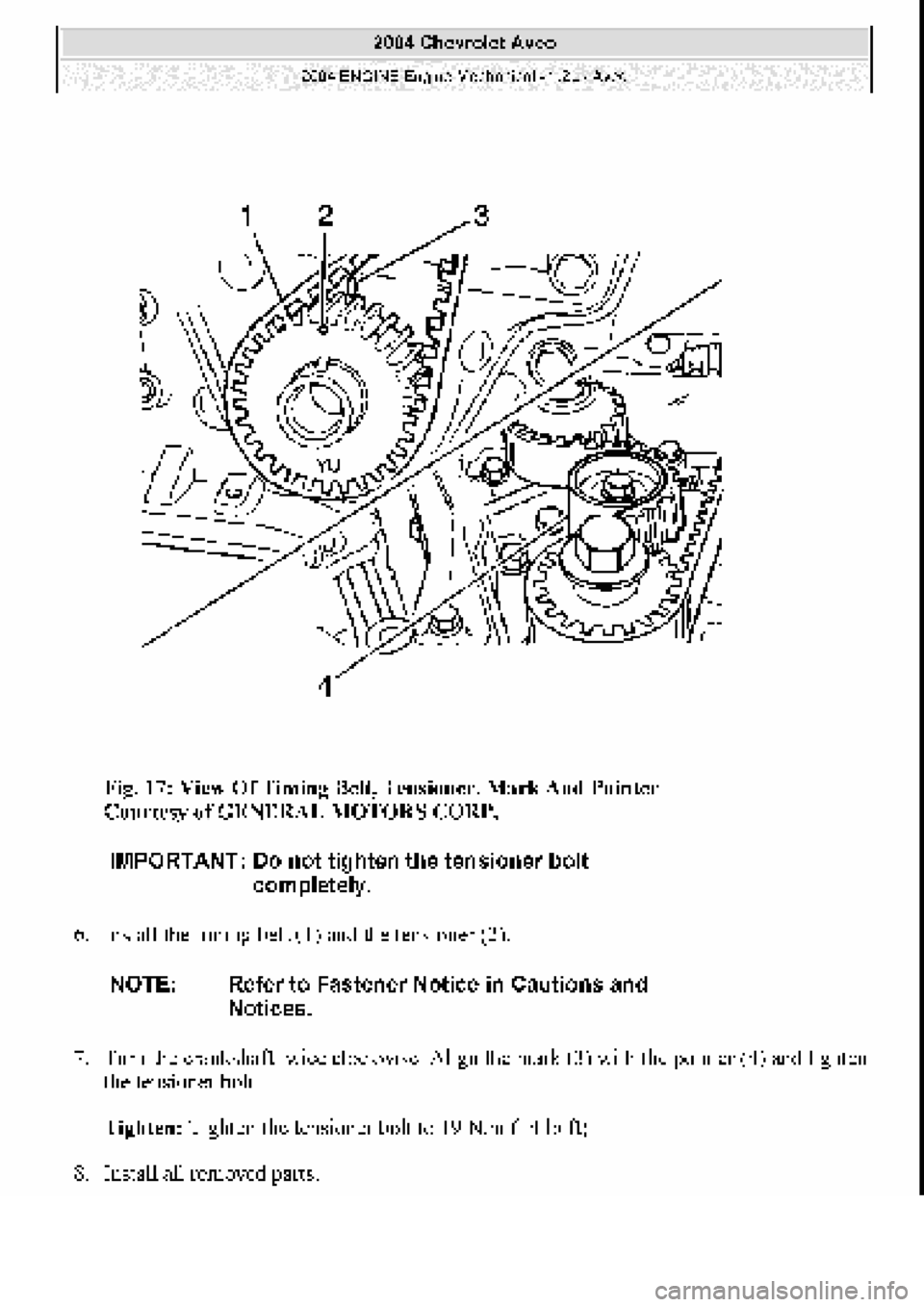 CHEVROLET AVEO 2002  Service Owners Guide 