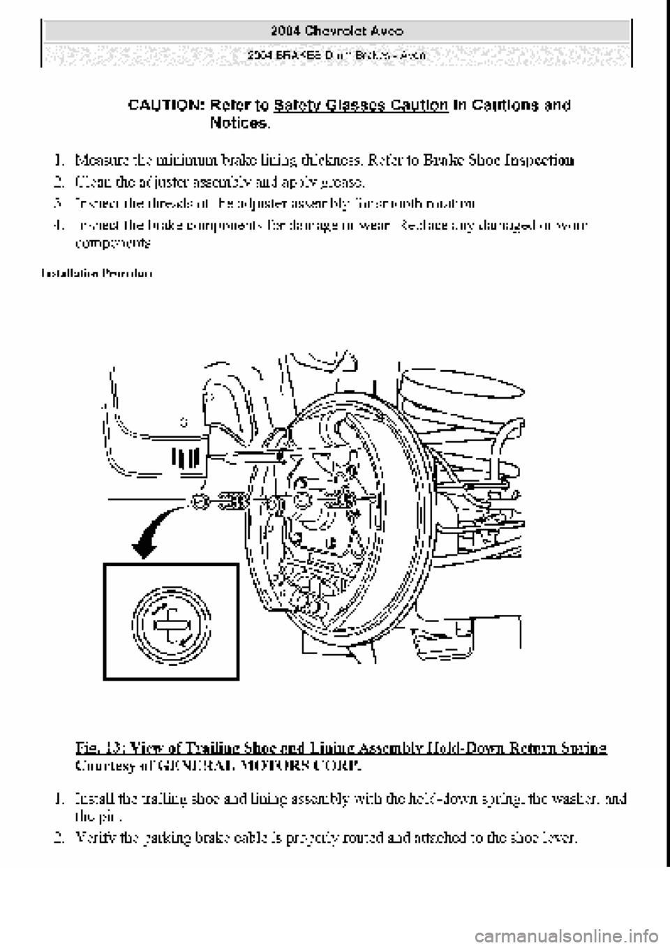 CHEVROLET AVEO 2002  Service Repair Manual 