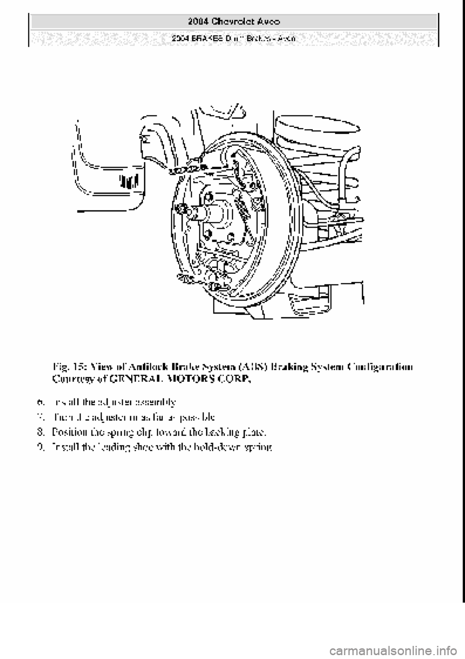 CHEVROLET AVEO 2002  Service Repair Manual 