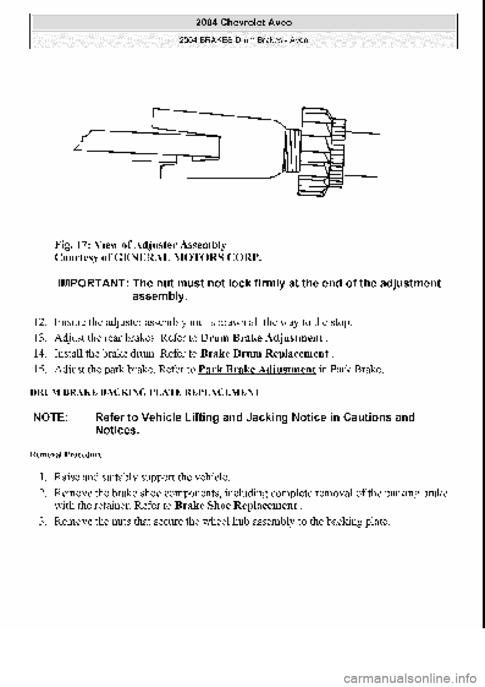 CHEVROLET AVEO 2002  Service Repair Manual 