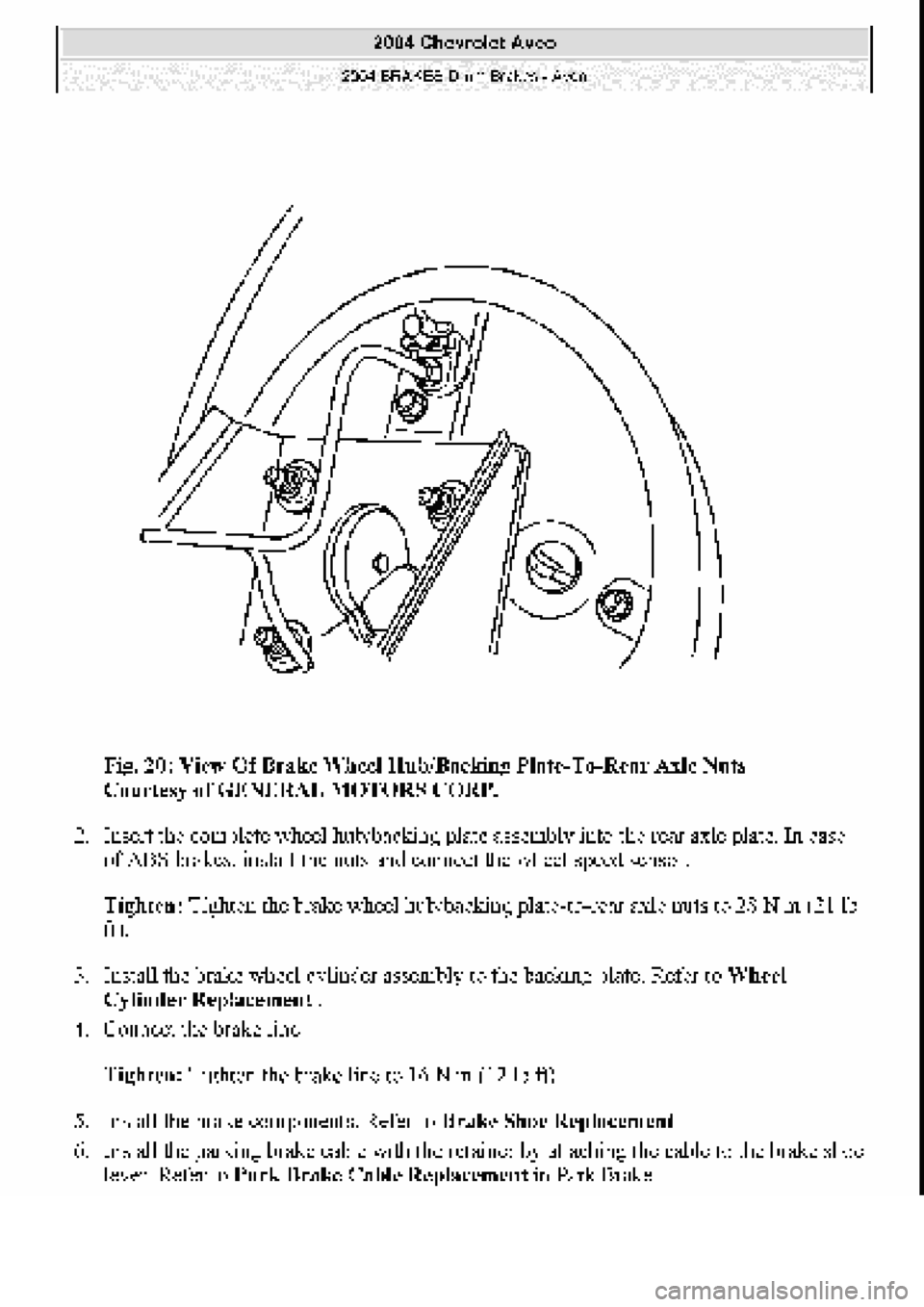 CHEVROLET AVEO 2002  Service Repair Manual 