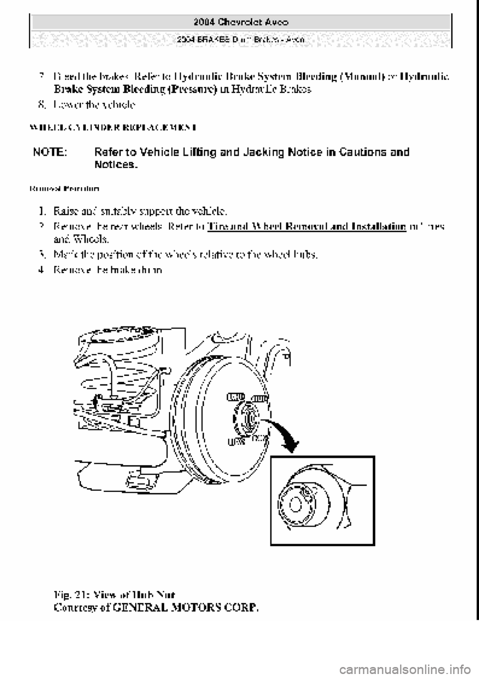 CHEVROLET AVEO 2002  Service Repair Manual 