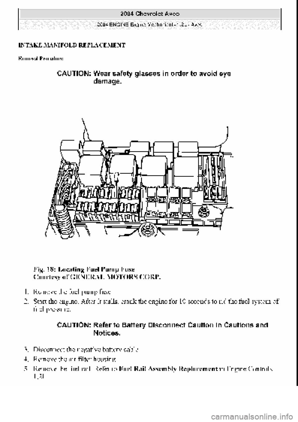 CHEVROLET AVEO 2002  Service Owners Guide 