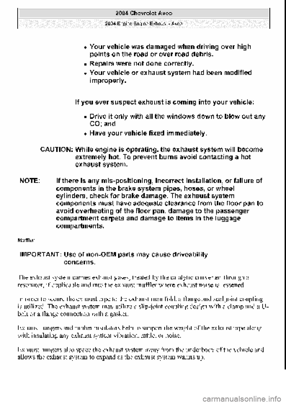 CHEVROLET AVEO 2002 Service Repair Manual CHEVROLET AVEO 2002 Service Repair Manual
