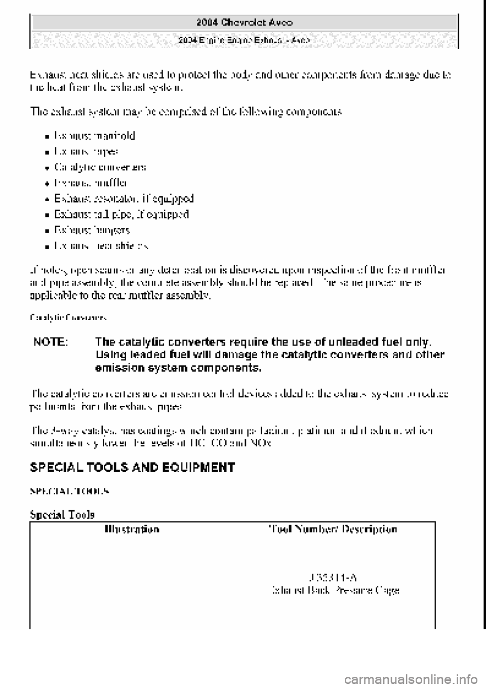CHEVROLET AVEO 2002 Service Repair Manual CHEVROLET AVEO 2002 Service Repair Manual