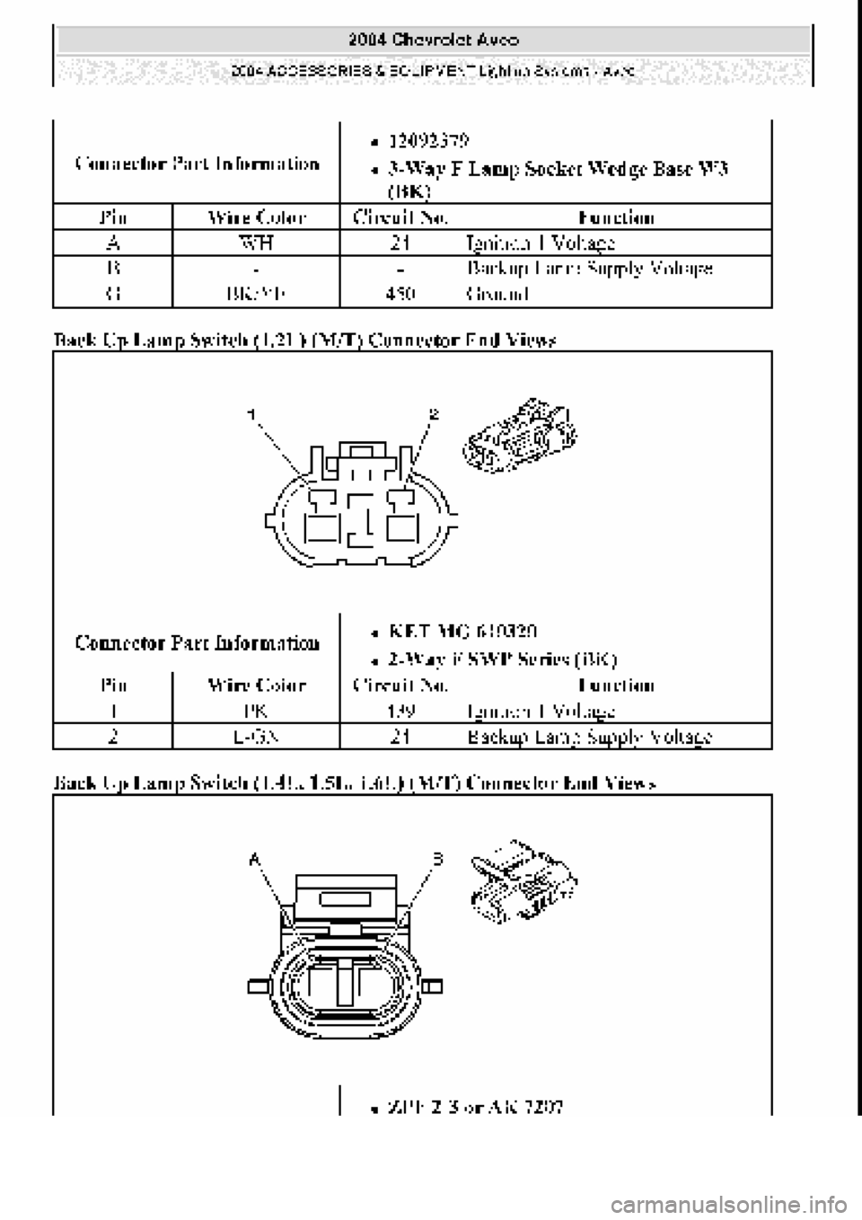 CHEVROLET AVEO 2002  Service Repair Manual 