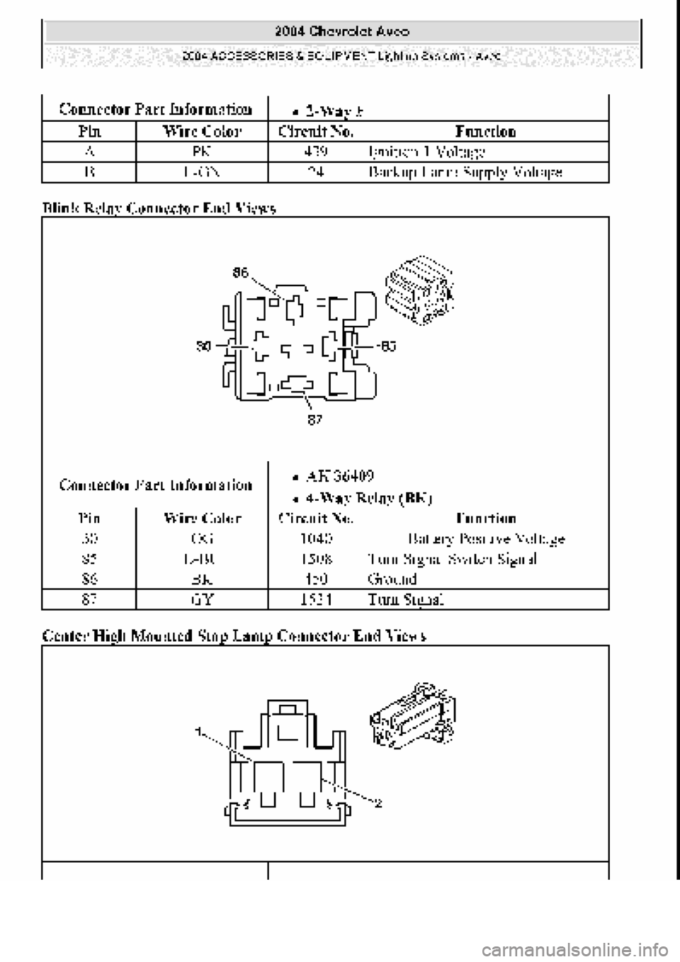 CHEVROLET AVEO 2002  Service Repair Manual 