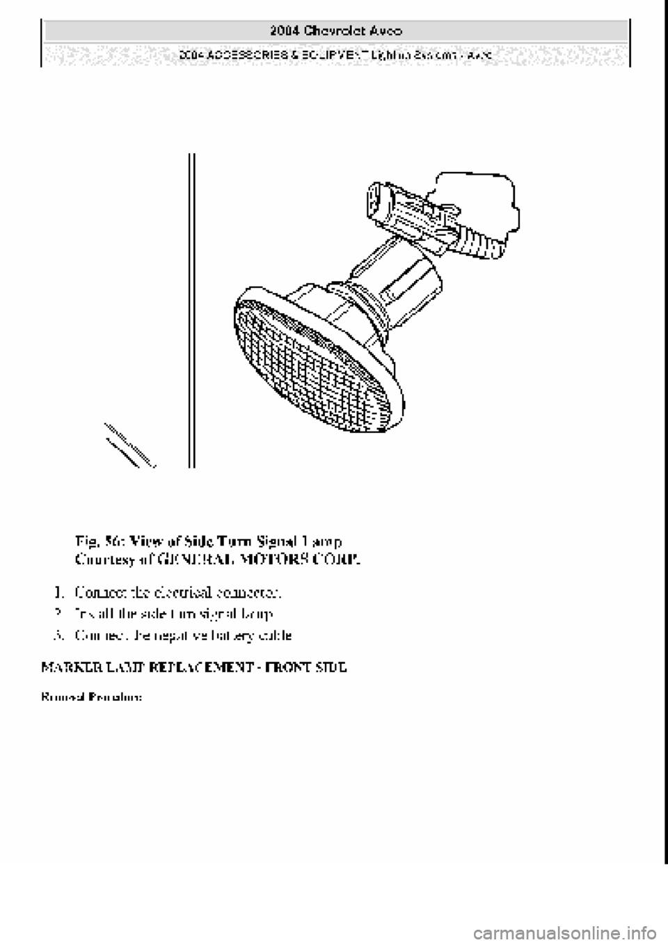 CHEVROLET AVEO 2002  Service Repair Manual 
