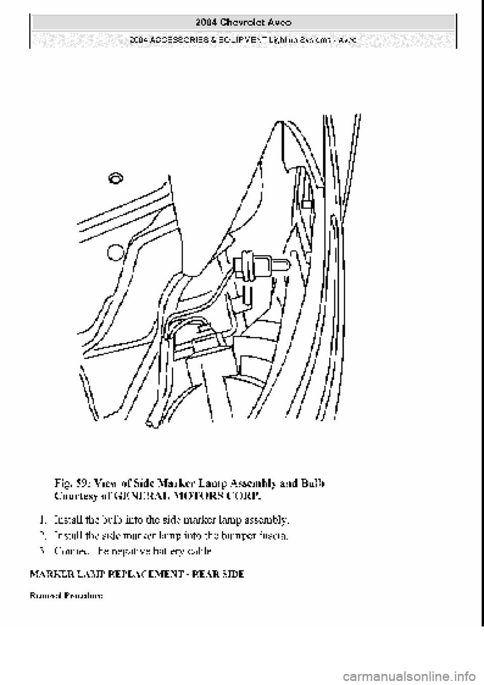 CHEVROLET AVEO 2002  Service Repair Manual 