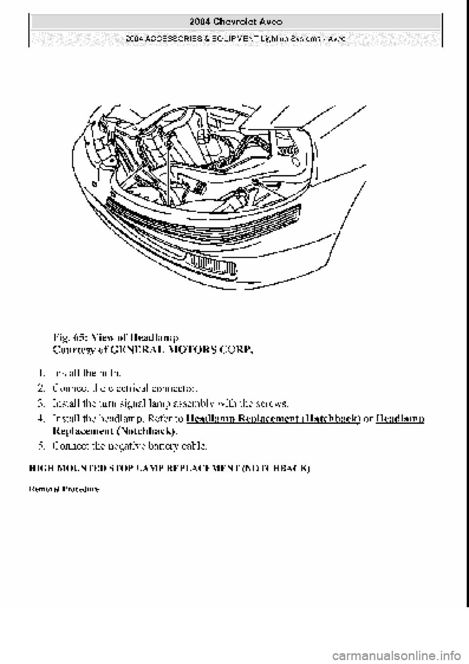 CHEVROLET AVEO 2002 Service Repair Manual CHEVROLET AVEO 2002 Service Repair Manual