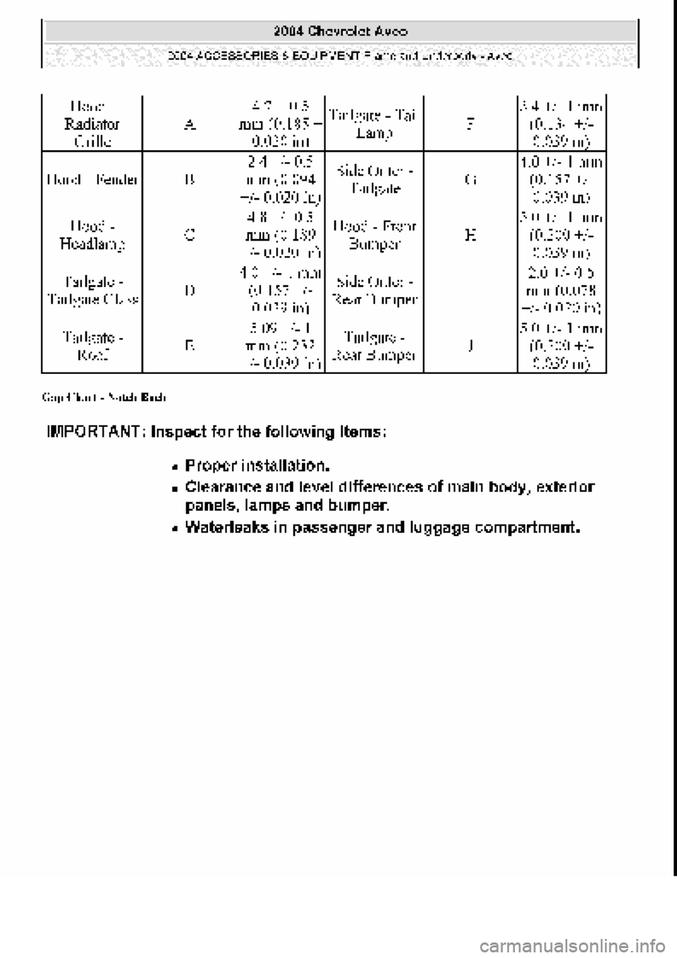 CHEVROLET AVEO 2002  Service Repair Manual 