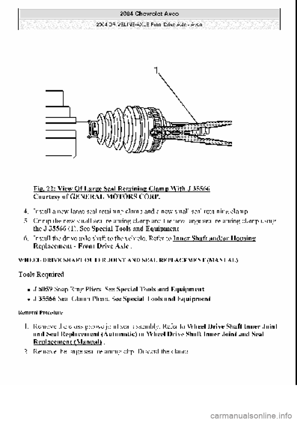 CHEVROLET AVEO 2002 Service Repair Manual CHEVROLET AVEO 2002 Service Repair Manual