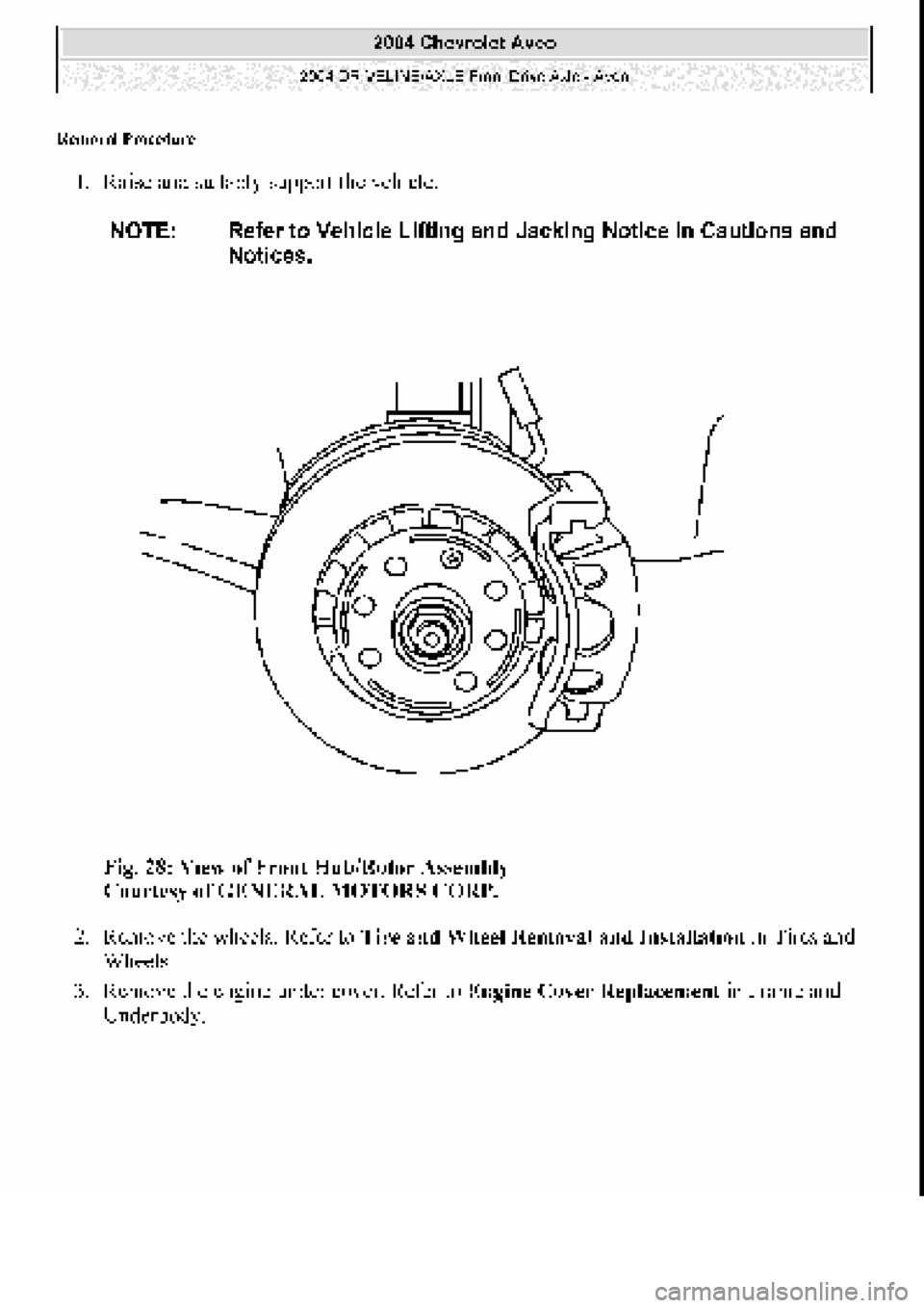 CHEVROLET AVEO 2002 Service Repair Manual CHEVROLET AVEO 2002 Service Repair Manual