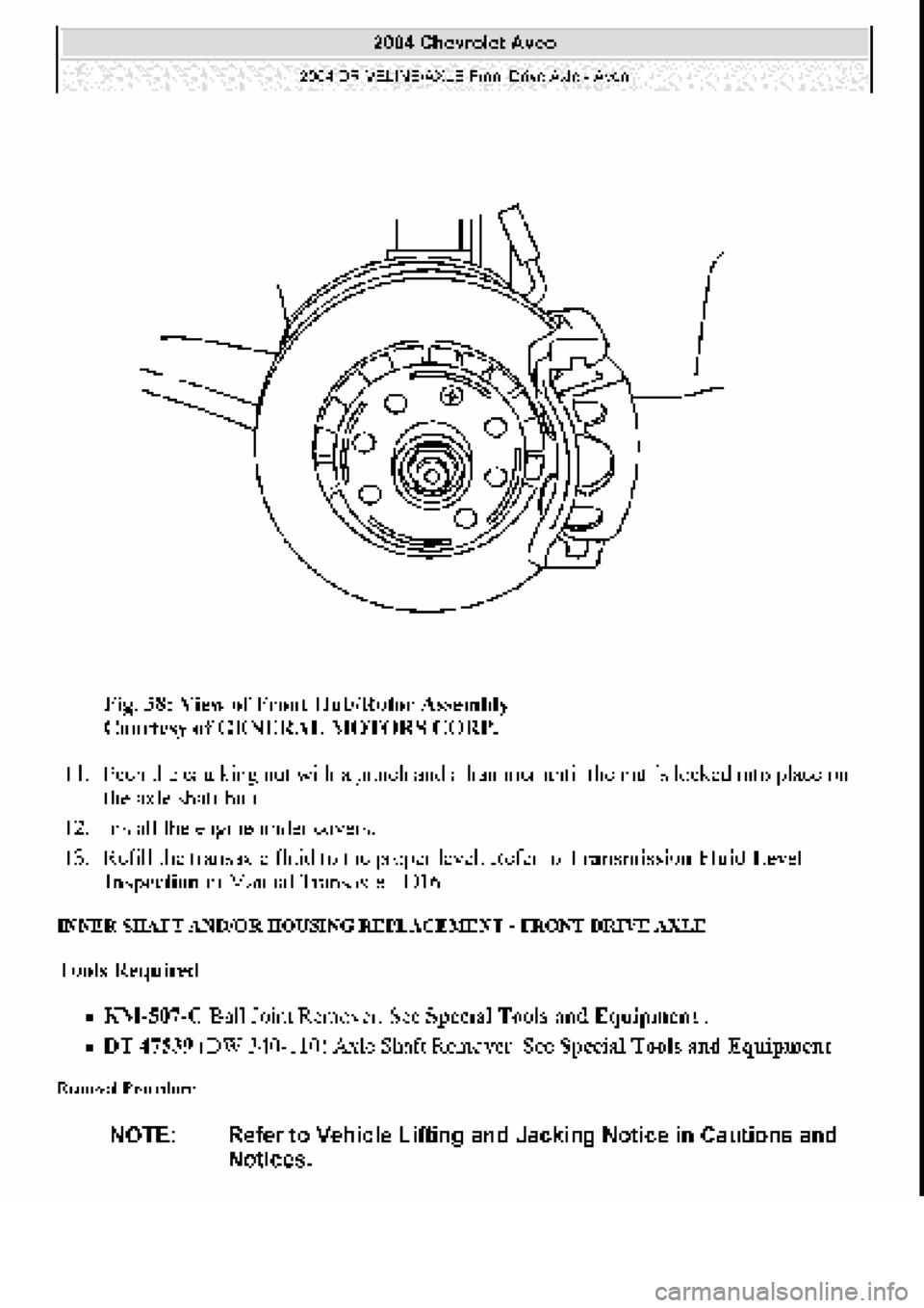 CHEVROLET AVEO 2002 Service Repair Manual CHEVROLET AVEO 2002 Service Repair Manual