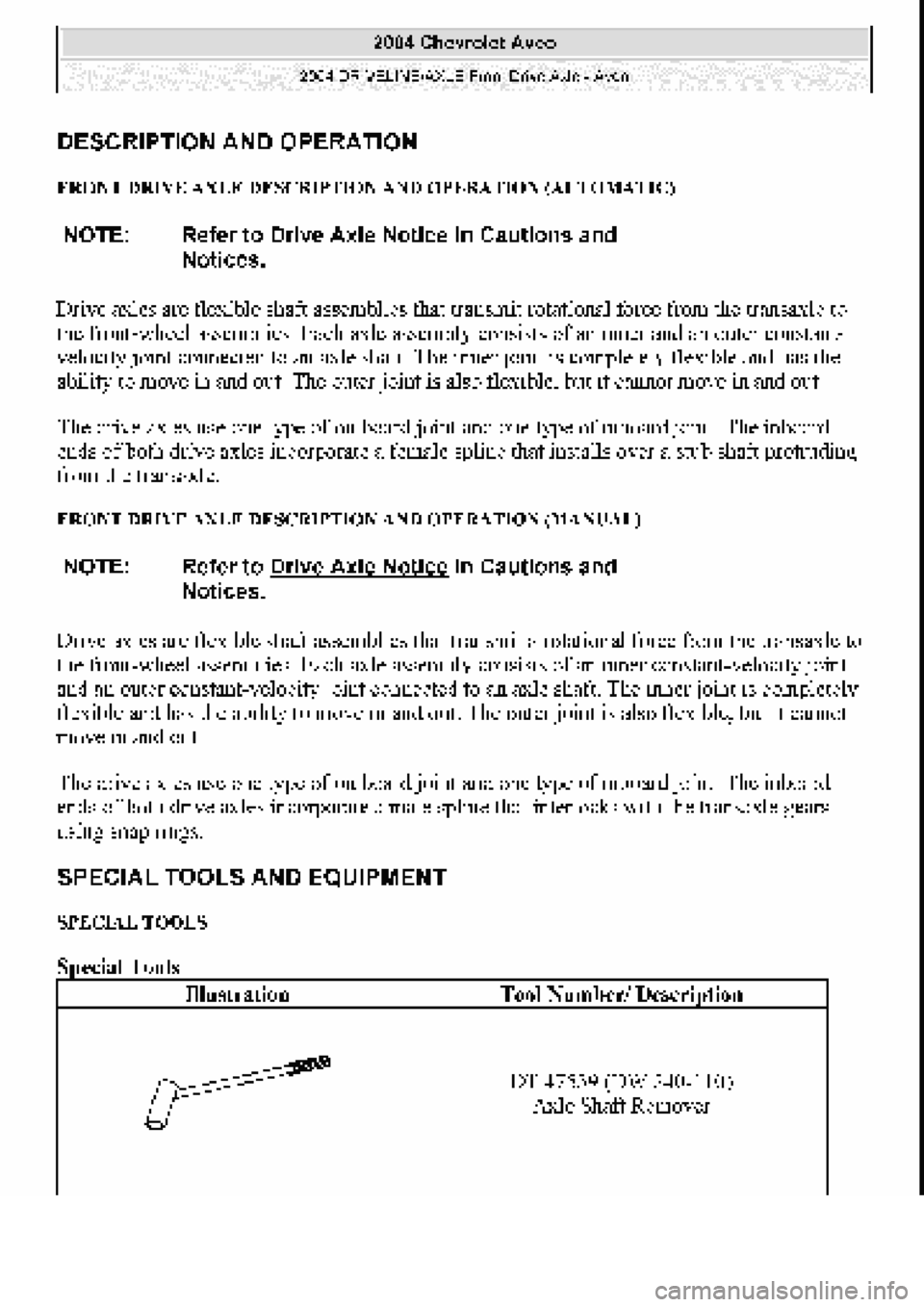 CHEVROLET AVEO 2002 Service Repair Manual CHEVROLET AVEO 2002 Service Repair Manual