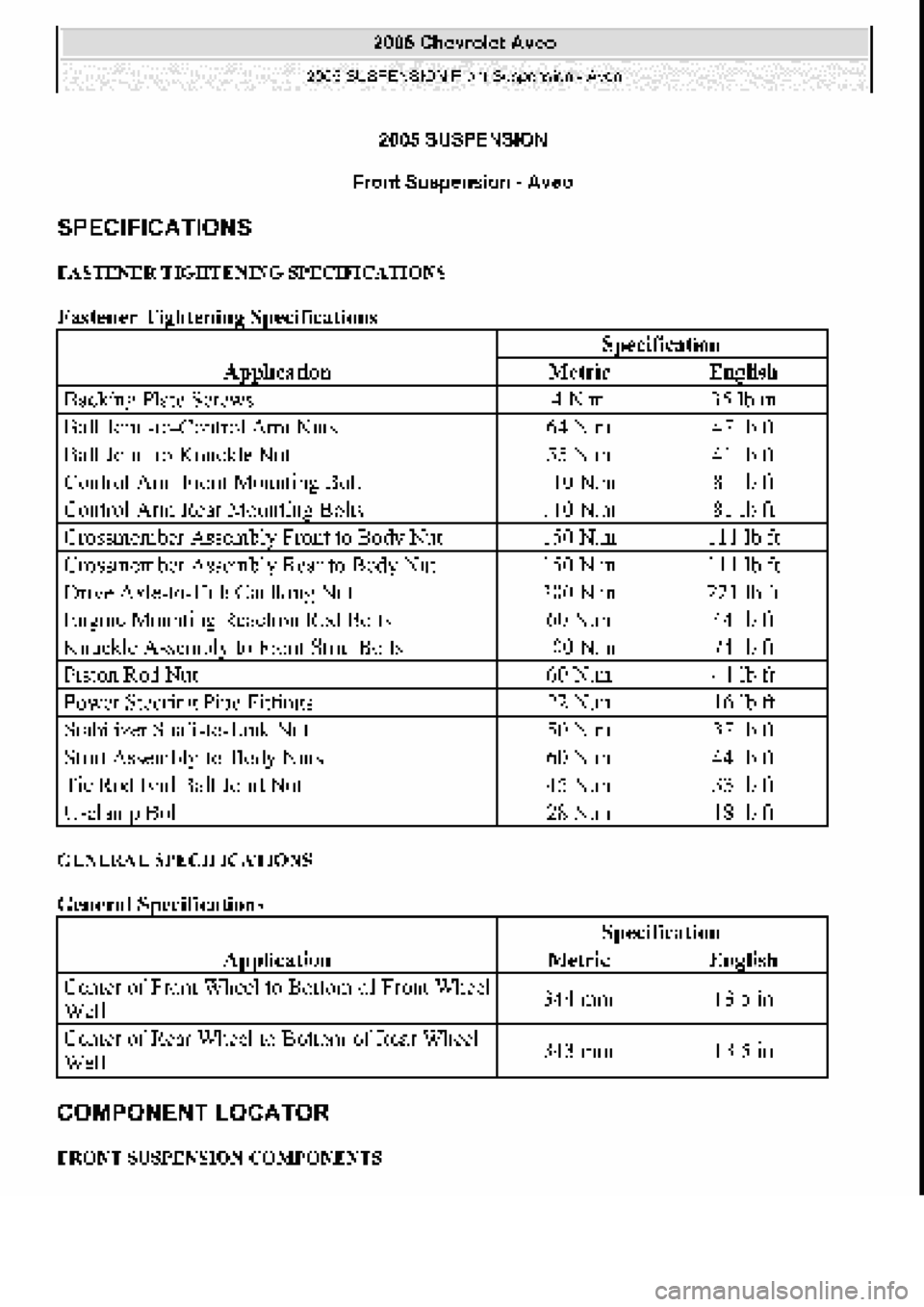 CHEVROLET AVEO 2002 Service Repair Manual CHEVROLET AVEO 2002 Service Repair Manual