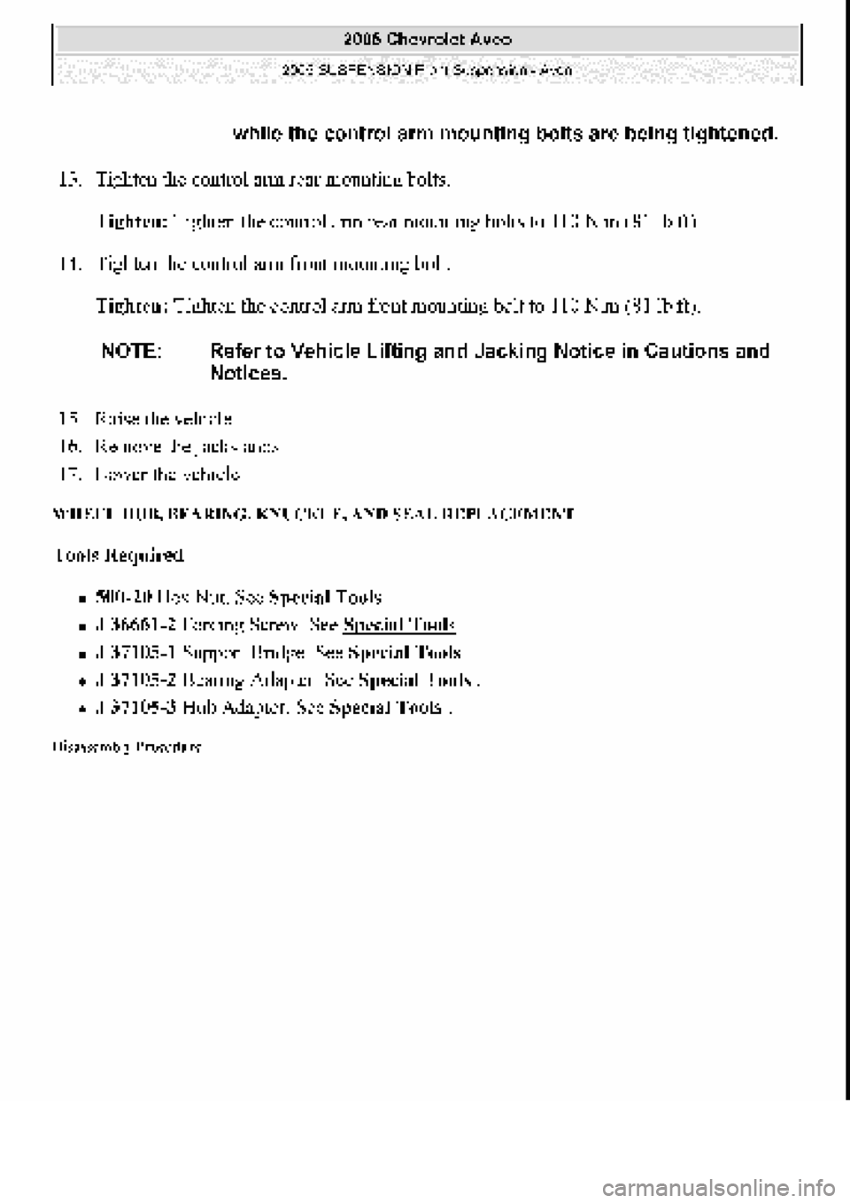 CHEVROLET AVEO 2002  Service Repair Manual 