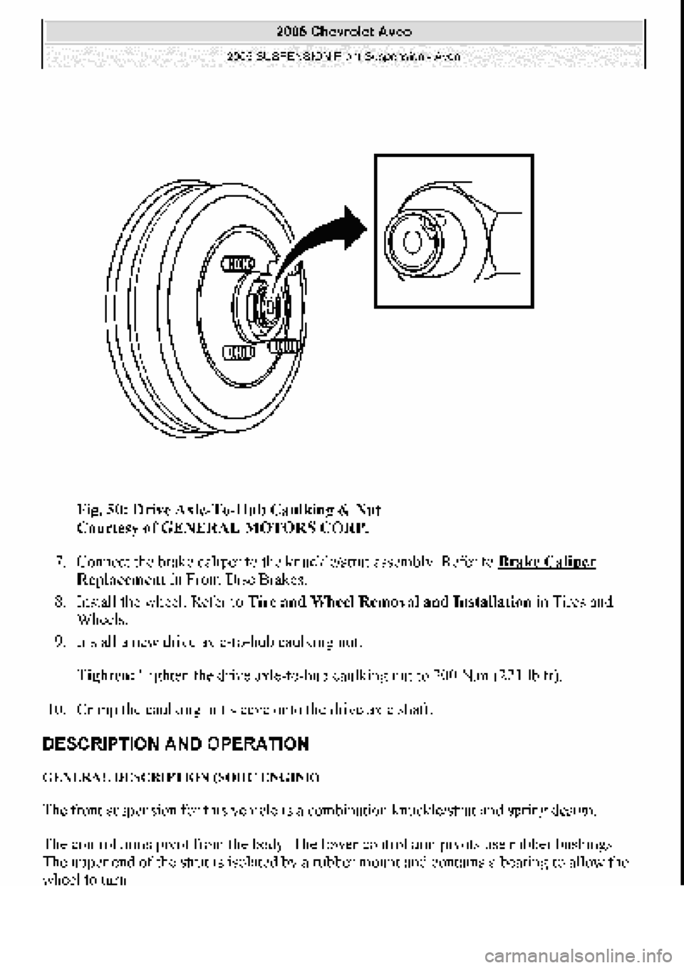 CHEVROLET AVEO 2002  Service Repair Manual 