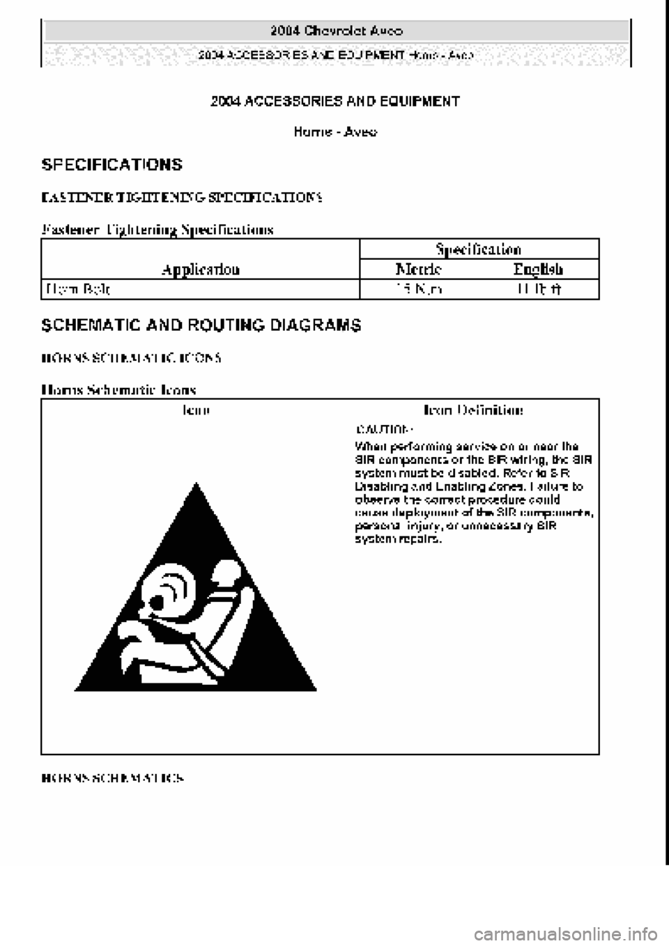 CHEVROLET AVEO 2002 Service Repair Manual CHEVROLET AVEO 2002 Service Repair Manual
