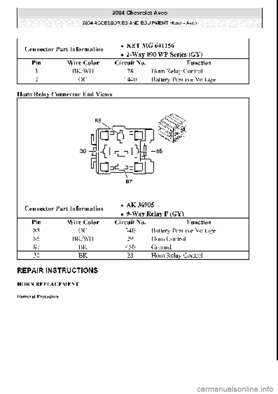 CHEVROLET AVEO 2002 Service Repair Manual CHEVROLET AVEO 2002 Service Repair Manual