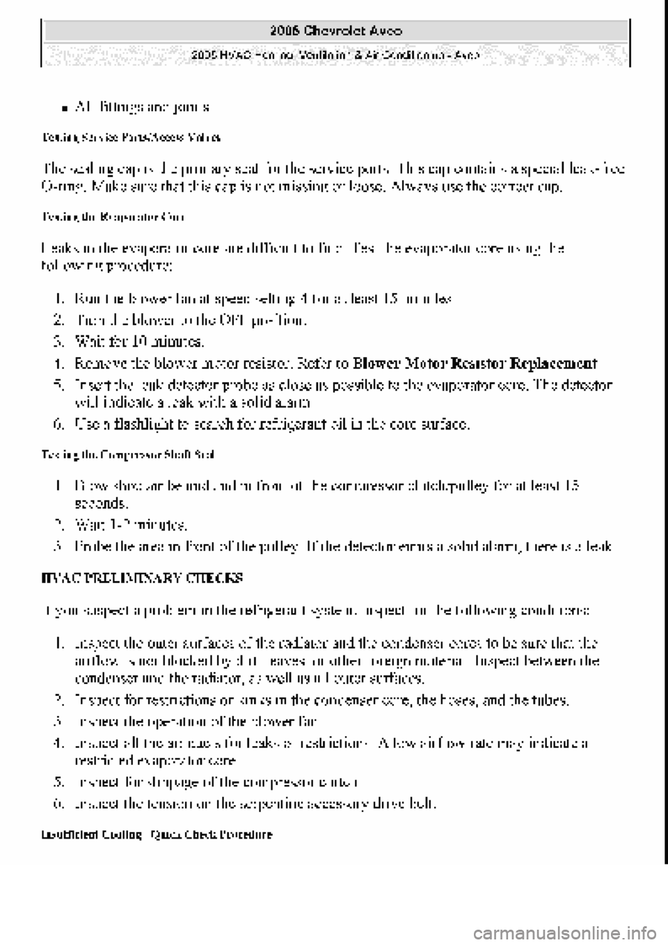 CHEVROLET AVEO 2002  Service Repair Manual 