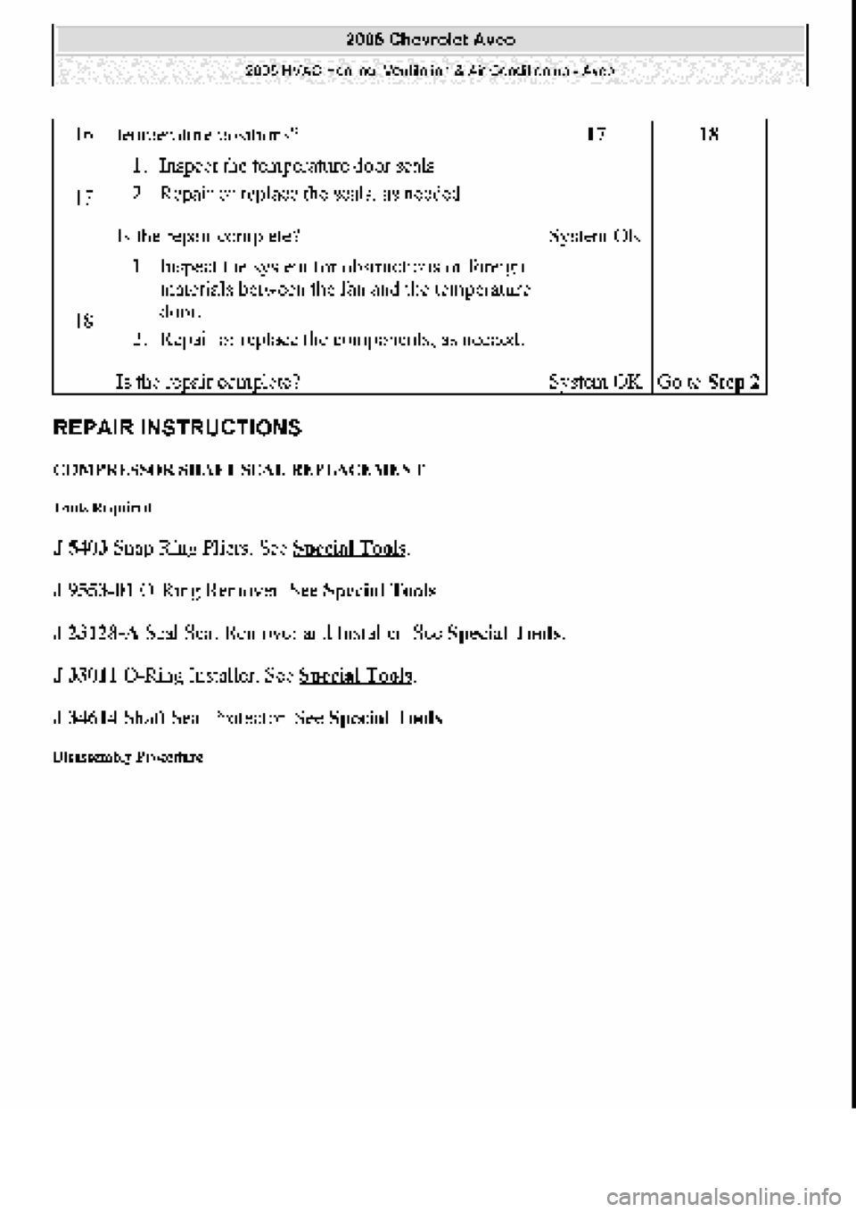 CHEVROLET AVEO 2002  Service Repair Manual 