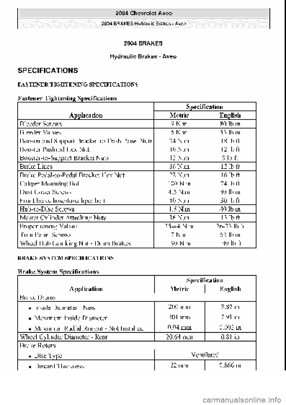 CHEVROLET AVEO 2002 Service Repair Manual CHEVROLET AVEO 2002 Service Repair Manual