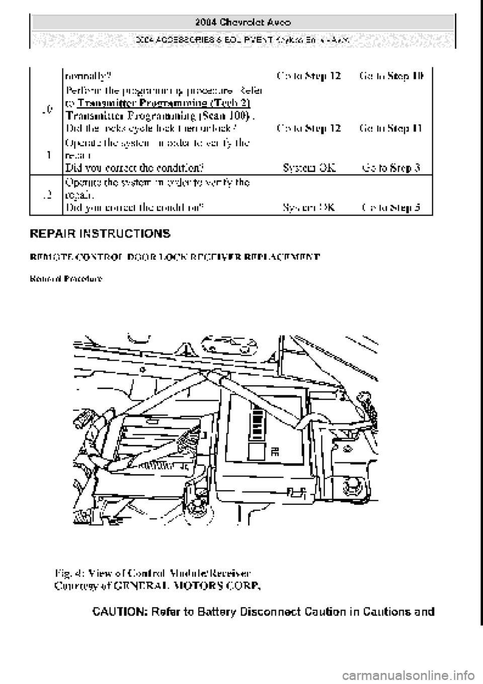 CHEVROLET AVEO 2002  Service Repair Manual 