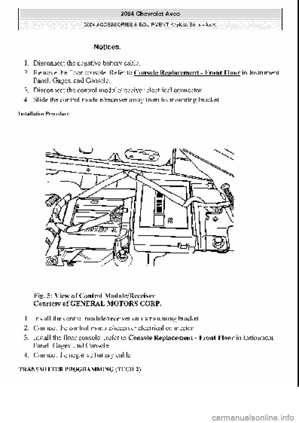 CHEVROLET AVEO 2002  Service Repair Manual 