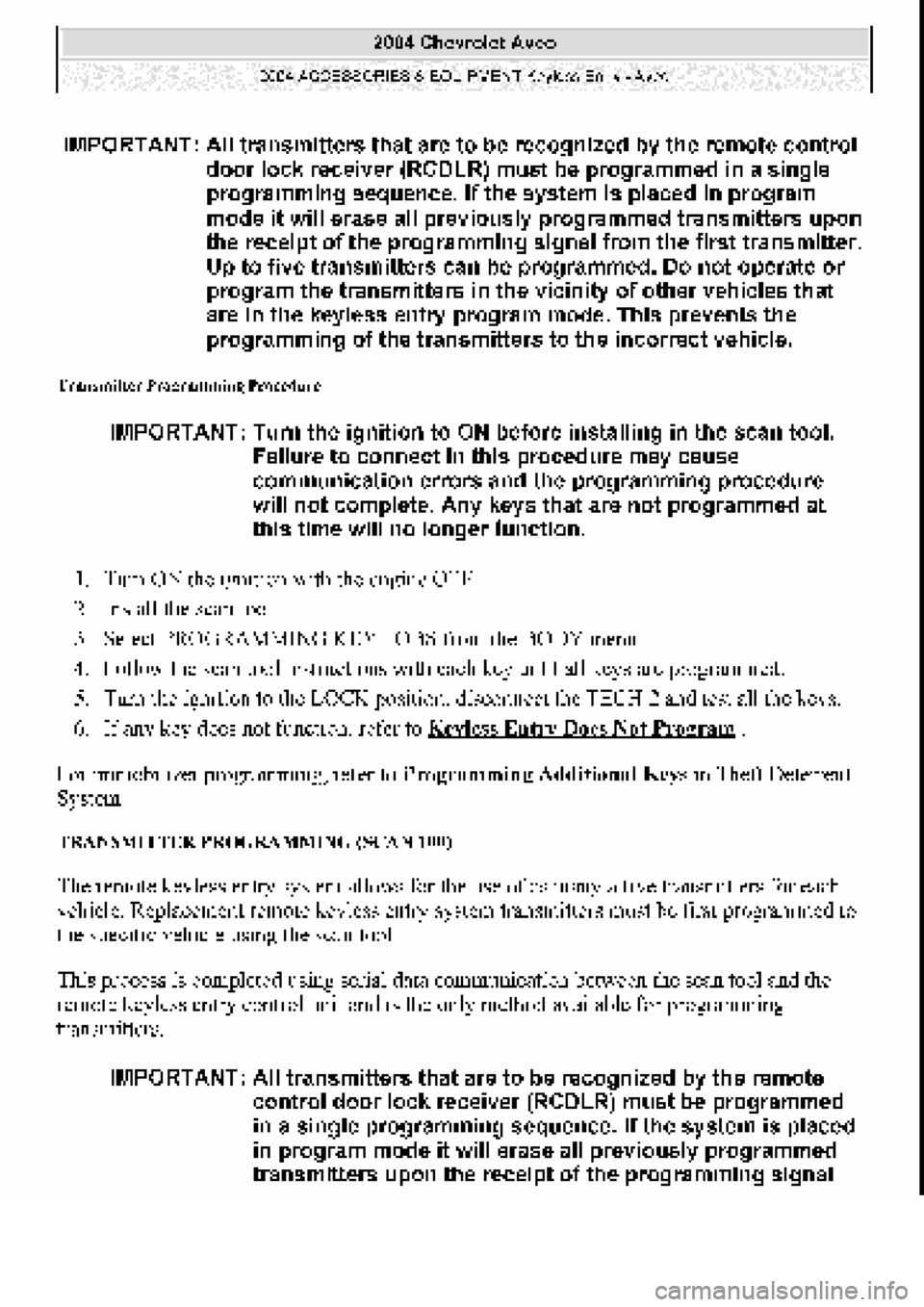 CHEVROLET AVEO 2002  Service Repair Manual 