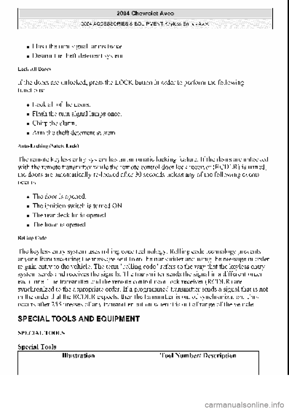 CHEVROLET AVEO 2002 Service Repair Manual CHEVROLET AVEO 2002 Service Repair Manual