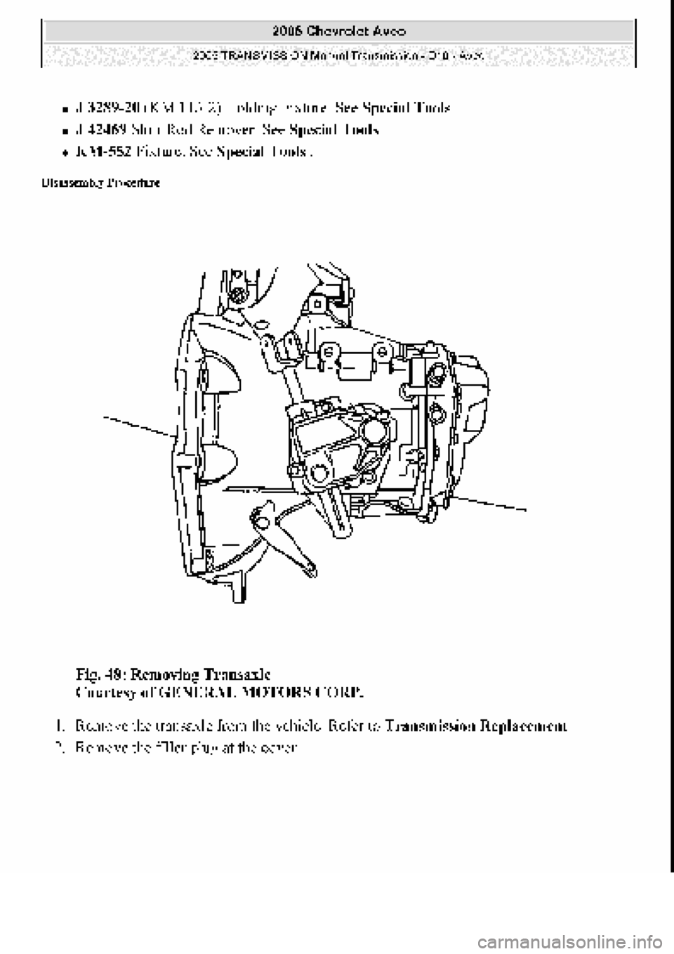 CHEVROLET AVEO 2002  Service Repair Manual 