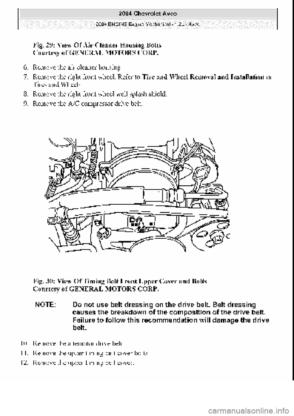 CHEVROLET AVEO 2002  Service Service Manual 