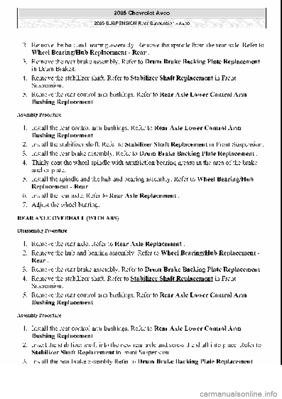 CHEVROLET AVEO 2002 Service Repair Manual CHEVROLET AVEO 2002 Service Repair Manual