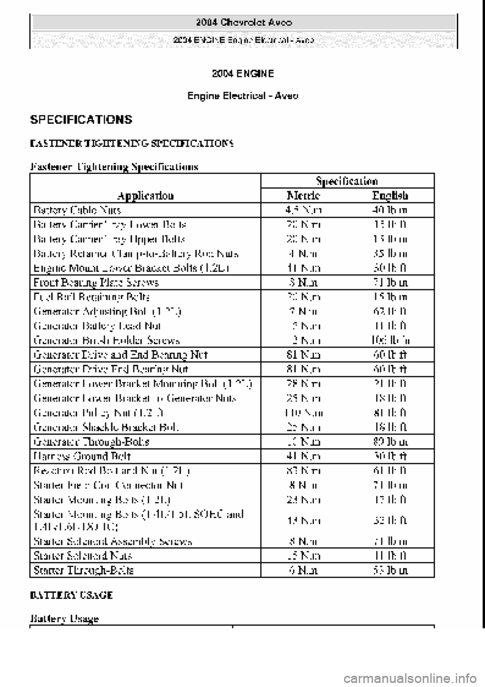 CHEVROLET AVEO 2002 Service Repair Manual CHEVROLET AVEO 2002 Service Repair Manual