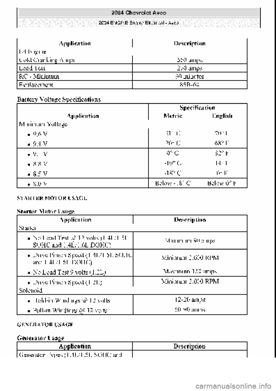 CHEVROLET AVEO 2002 Service Repair Manual CHEVROLET AVEO 2002 Service Repair Manual