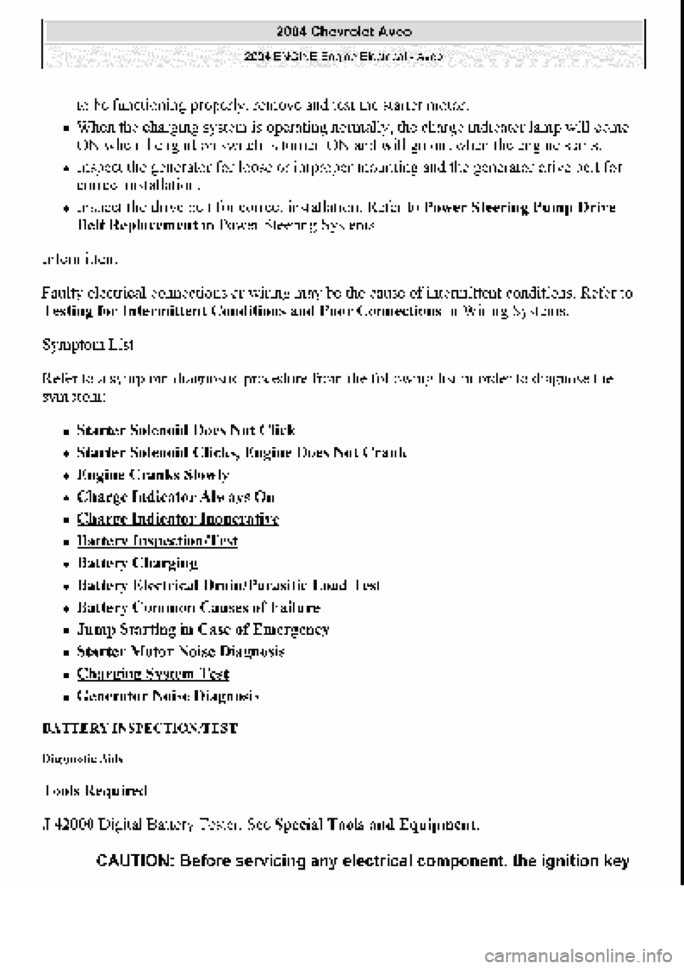CHEVROLET AVEO 2002 Service Repair Manual CHEVROLET AVEO 2002 Service Repair Manual