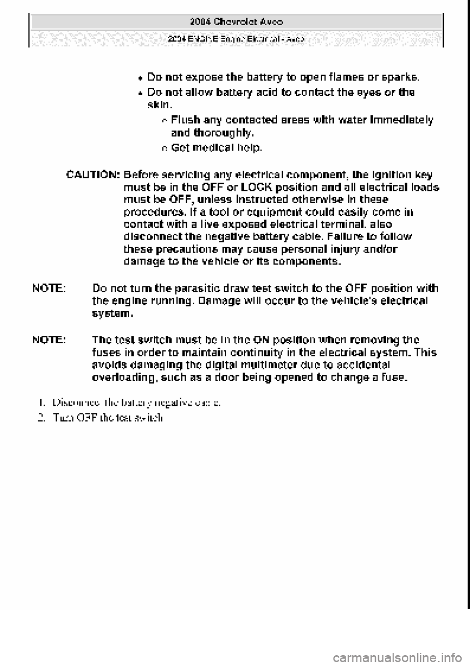 CHEVROLET AVEO 2002 Service Repair Manual CHEVROLET AVEO 2002 Service Repair Manual