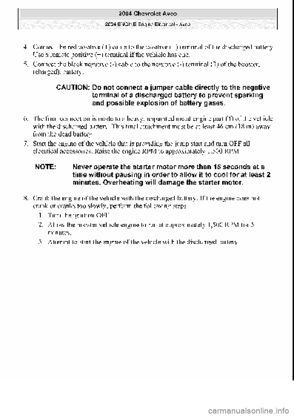 CHEVROLET AVEO 2002  Service Repair Manual 